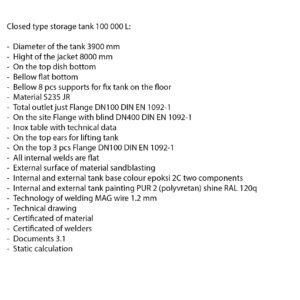 100000 liter tank i Stål (epoxymålad)