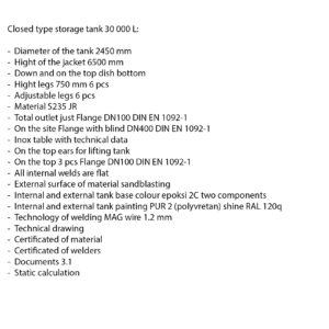 30000 liter tank i Stål (epoxymålad)